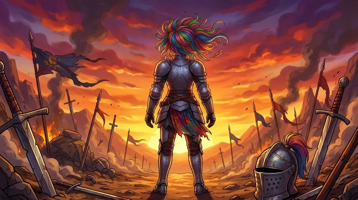 Второй кадр - героиня уходит в закат